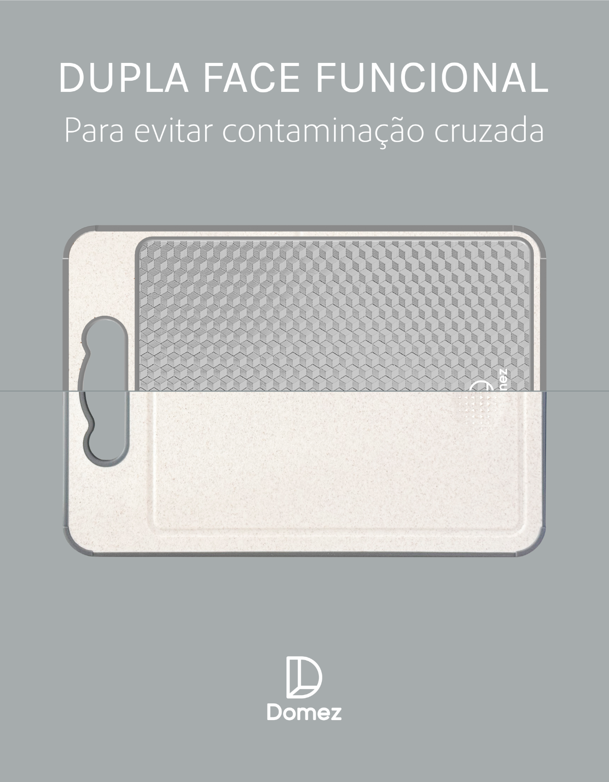 Tábua de Corte Dupla Face Inox e Polipropileno