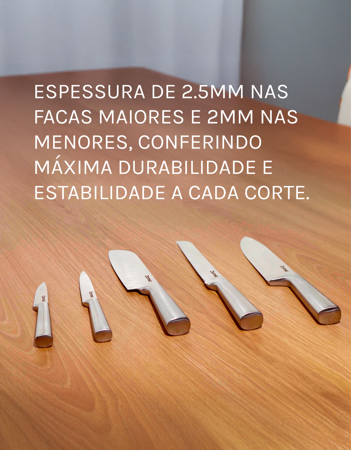 Jogo de 5 Facas de Cozinha Inox