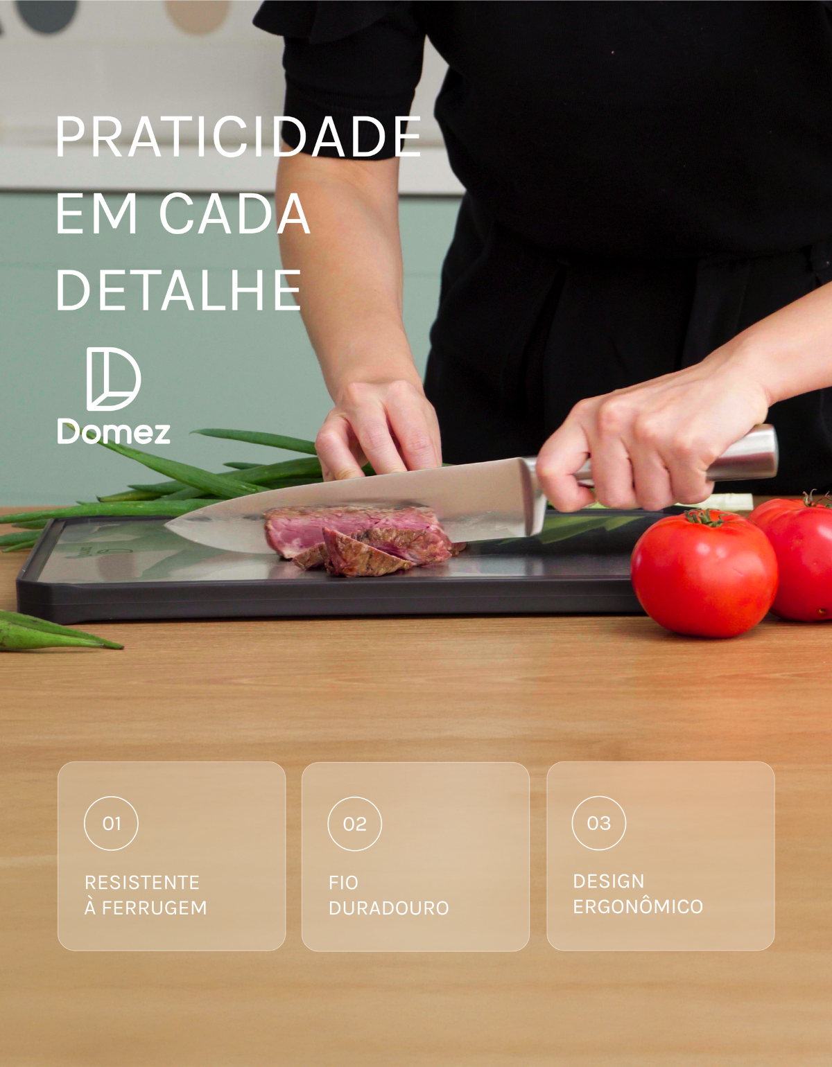 Jogo de 5 Facas de Cozinha Inox