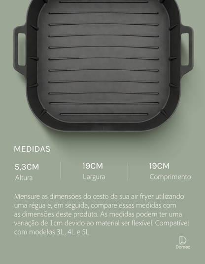 Kit 2 Formas de Silicone para Air Fryer Reutilizáveis