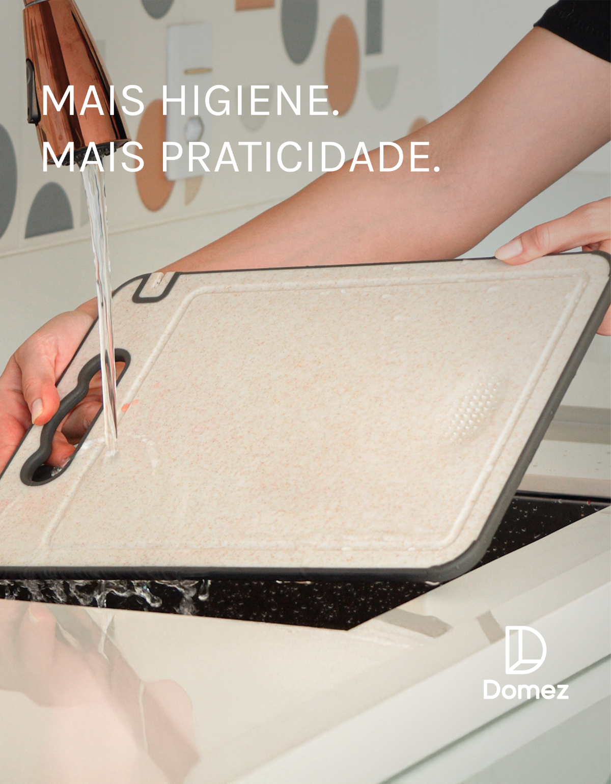 Tábua de Corte Dupla Face Inox e Polipropileno