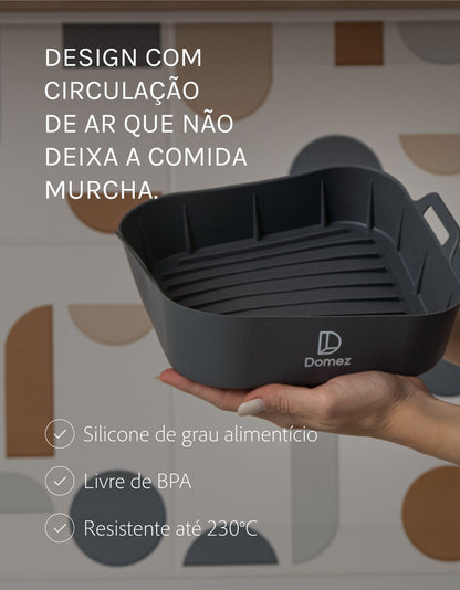 Kit 2 Formas de Silicone para Air Fryer Reutilizáveis