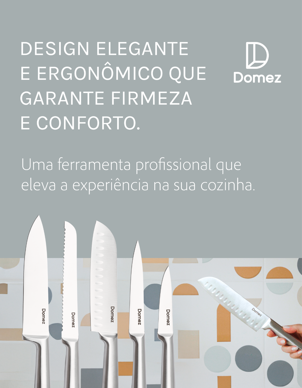 Jogo de 5 Facas de Cozinha Inox