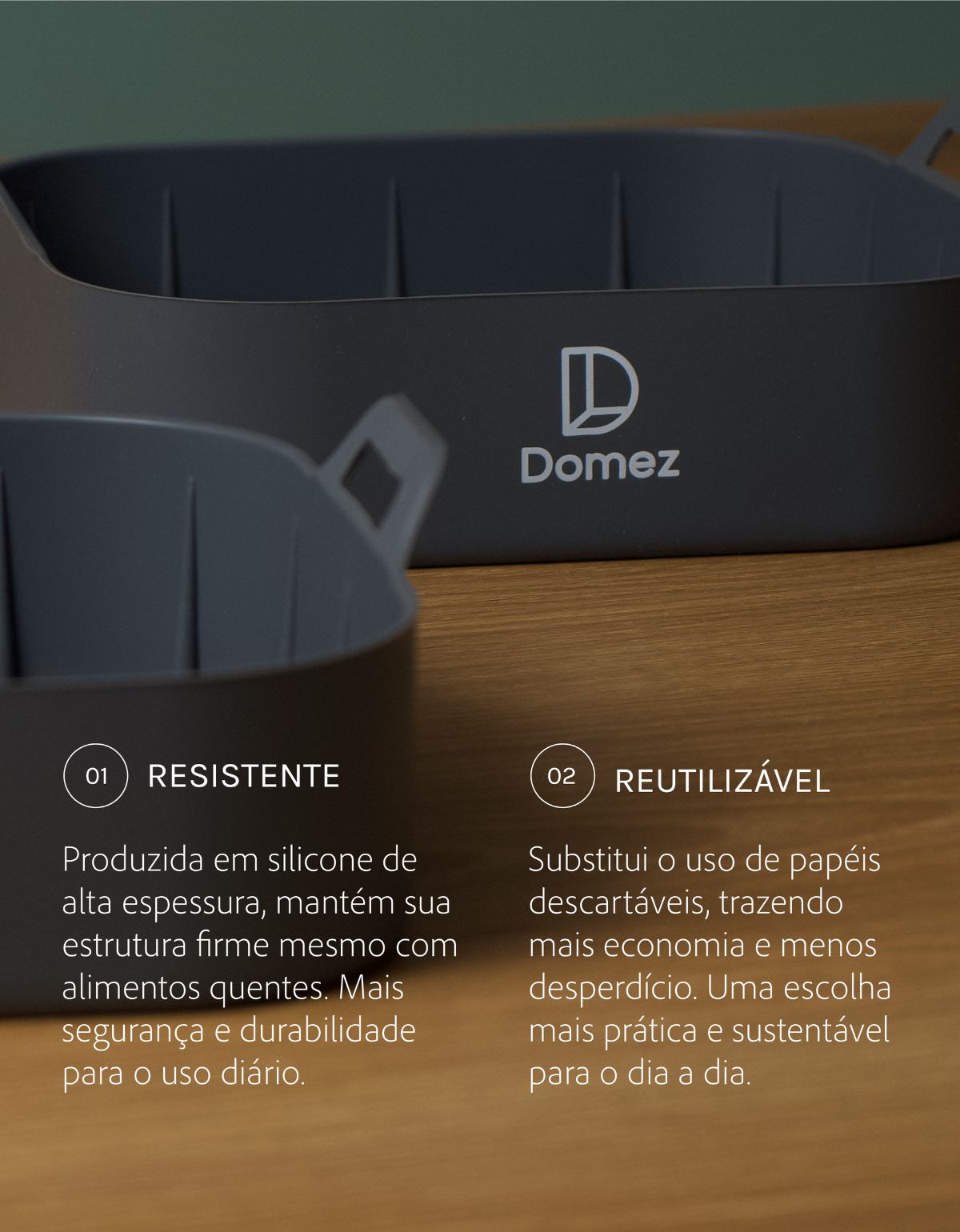 Kit 2 Formas de Silicone para Air Fryer Reutilizáveis
