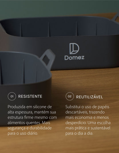 Kit 2 Formas de Silicone para Air Fryer Reutilizáveis