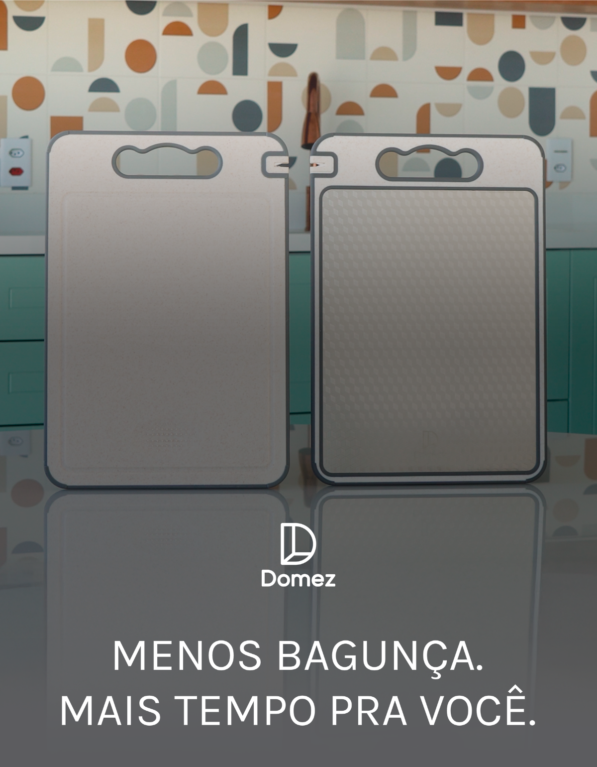 Tábua de Corte Dupla Face Inox e Polipropileno