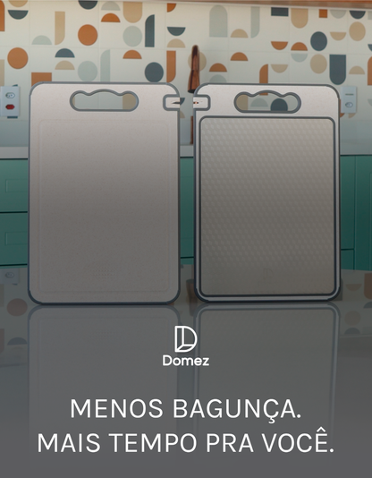 Tábua de Corte Dupla Face Inox e Polipropileno