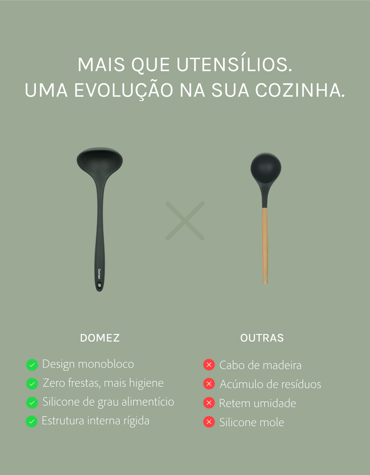 Kit 9 Utensílios de Cozinha Silicone Monobloco